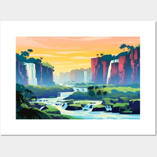 Scenery Panoramic Waterfall Landscape Nature Posters and Art